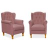 Kit 2 Poltronas Decorativas para Yara Suede Rosê - Lyam Decor - 1