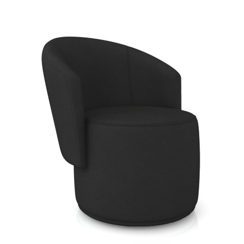 Poltrona Decorativa Orgânica Fixa para Sala Malu Sintético Preto M11 - D’Rossi