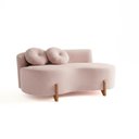 Ver imagem 1 de Sofá Decorativo Curvo Orgânico Living Veludo Rosê - Montanaris Decor