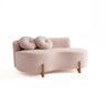 Sofá Decorativo Curvo Orgânico Living Veludo Rosê - Montanaris Decor - 1