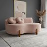 Sofá Decorativo Curvo Orgânico Living Veludo Rosê - Montanaris Decor - 2