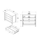 Ver imagem 6 de Berço Multifuncional 3x1+ Cômoda Ditália 3 Gavetas Bbi-51 Dm-219