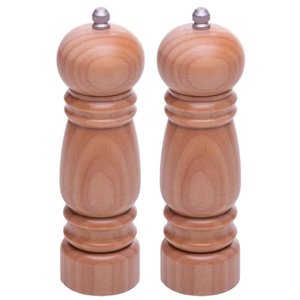 Kit 2 Moedores de Sal Pimenta Nature 5x17cm Bambu Lyor Triturador Temperos Condimentos Cozinha