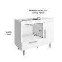 Ver imagem 3 de Balcão de Cozinha Alecrim 1 Porta e 1 Gaveta para Cooktop 4 Bocas Poliman Moveis