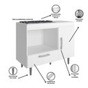 Ver imagem 4 de Balcão de Cozinha Alecrim 1 Porta e 1 Gaveta para Cooktop 4 Bocas Poliman Moveis