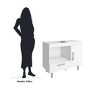 Ver mais imagens de Balcão de Cozinha Alecrim 1 Porta e 1 Gaveta para Cooktop 4 Bocas Poliman Moveis