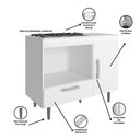 Ver imagem 4 de Balcão de Cozinha Alecrim 1 Porta e 1 Gaveta para Cooktop 4 Bocas Poliman Moveis