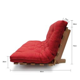 Sofá-cama Futon Slim L 03 Lugares Cor Vermelho Tomate FUTON BRASIL - 3