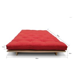 Sofá-cama Futon Slim L 03 Lugares Cor Vermelho Tomate FUTON BRASIL - 2