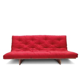 Sofá-cama Futon Slim L 03 Lugares Cor Vermelho Tomate FUTON BRASIL - 1