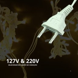 Cortina 300 Led 3.2m Fio Branco Luz Quente 220v Conexão Macho Femea Uso Interno - 5