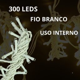 Cortina 300 Led 3.2m Fio Branco Luz Quente 220v Conexão Macho Femea Uso Interno - 3