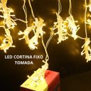 Ver imagem 2 de Cortina 300 Led 3.2m Fio Branco Luz Quente 220v Conexão Macho Femea Uso Interno