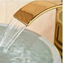 Ver imagem 6 de Torneira Banheiro Cascata Monocomando Misturador Alta Dourado Gold