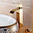 Ver mais imagens de Torneira Banheiro Cascata Monocomando Misturador Alta Dourado Gold