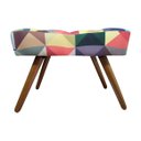 Ver imagem 3 de Kit 2 Poltronas Decorativa Nina + Puff Retangular Suede Triângulo Pés Madeira Ms Decor