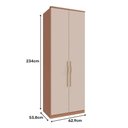 Ver imagem 5 de Guarda Roupas Modulado 2 Portas 629mm com Prateleiras Setiba Plus Rimo Carvalho/off White