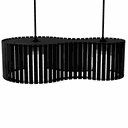 Ver imagem 2 de Luminária Pendente Infinita Modelo Ripado -:preta