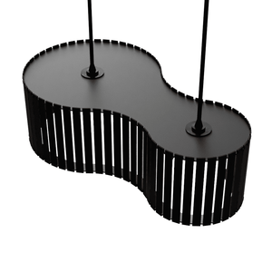 Luminária Pendente Infinita Modelo Ripado -:preta