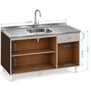 Ver imagem 2 de Balcão de Pia 120 cm Chocolate Off White com Pia Inox Tramontina – Poquema