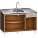 Ver imagem 3 de Balcão de Pia 120 cm Chocolate Off White com Pia Inox Tramontina – Poquema