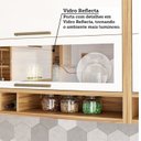 Ver imagem 6 de Cozinha Completa Modulada 100% MDF 7 Peças 14 Portas 6 Gavetas e Vidro 429cm Vicenza Espresso Móveis Branco/Amêndoa