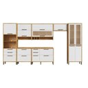 Ver imagem 2 de Cozinha Completa Modulada 100% MDF 7 Peças 14 Portas 6 Gavetas e Vidro 429cm Vicenza Espresso Móveis Branco/Amêndoa