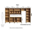 Ver imagem 3 de Cozinha Completa Modulada 100% MDF 7 Peças 14 Portas 6 Gavetas e Vidro 429cm Vicenza Espresso Móveis Branco/Amêndoa