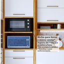 Ver mais imagens de Cozinha Completa Modulada 100% MDF 7 Peças 14 Portas 6 Gavetas e Vidro 429cm Vicenza Espresso Móveis Branco/Amêndoa