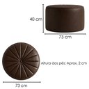 Ver imagem 3 de Puff Decorativo Eron 73x73 cm Pes Fixos Courino Tcs 721 Moll
