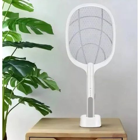 Raquete Elétrica 2 em 1 Luminária Anti Inseto Mosquito Usb Recarregável Lâmpada Pernilongo com Luz U