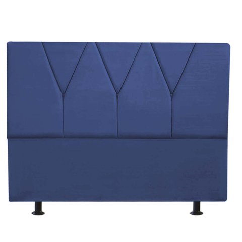 Cabeceira Estofada Cama Box King Jade 195cm Suede:azul Marinho