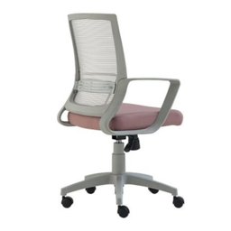 Cadeira de Escritório Giratória Stay Roal Cinza com Encosto em Tela Assento Rosa Base em Nylon - 3