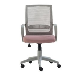Cadeira de Escritório Giratória Stay Roal Cinza com Encosto em Tela Assento Rosa Base em Nylon - 2