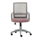 Ver imagem 2 de Cadeira de Escritório Giratória Stay Roal Cinza com Encosto em Tela Assento Rosa Base em Nylon