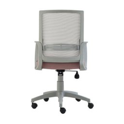 Cadeira de Escritório Giratória Stay Roal Cinza com Encosto em Tela Assento Rosa Base em Nylon - 4