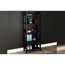 Ver imagem 4 de Estante Livreiro Solteiro Me4166 C/ 5 Prateleiras Preto/vermelho - Tecno Mobili