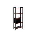 Ver imagem 1 de Estante Livreiro Solteiro Me4166 C/ 5 Prateleiras Preto/vermelho - Tecno Mobili