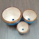 Ver imagem 7 de Kit Cachepô Vaso Decorativo para Planta Cerâmica 3 Peça Azul