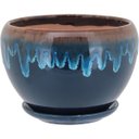 Ver imagem 3 de Kit Cachepô Vaso Decorativo para Planta Cerâmica 3 Peça Azul