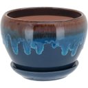 Ver imagem 4 de Kit Cachepô Vaso Decorativo para Planta Cerâmica 3 Peça Azul