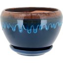 Ver imagem 2 de Kit Cachepô Vaso Decorativo para Planta Cerâmica 3 Peça Azul