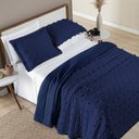 Ver imagem 1 de Conjunto Cama Queen Size Istambul Colcha Poppy Dupla Face 300 Fios Super Elegante:AZUL
