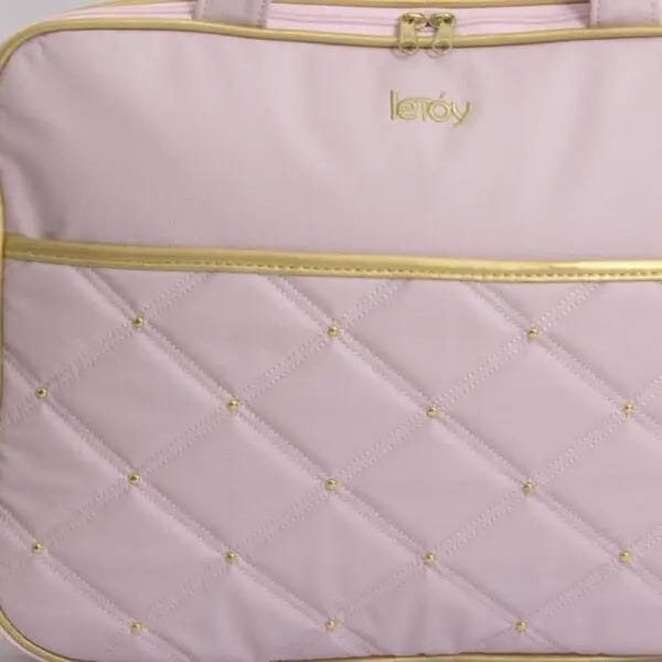 Bolsa Mochila Maternidade Bebê Menina Luxo Elegance Rosa