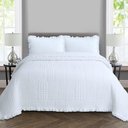 Ver imagem 4 de Colcha Babado Queen Fluffy 3 Peças S 100% Poliéster Branco