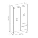 Ver imagem 2 de Guarda Roupa Solteiro Vicenza 4 Portas 2 Gavetas MDP Branco-Rosa Demóbile