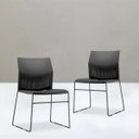Ver imagem 2 de Kit 2 Cadeiras Fixa Base Preta Empilhável Connect Preto - Lyam Decor