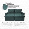 Sofá Retratil Premium 150m em Suede Reclinável e com 2 Módulos Milão Verde - 2