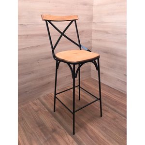 Banqueta Alta Fixa Encosto em X