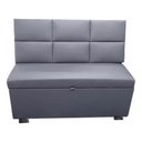 Ver imagem 4 de Conjunto Canto Alemão Baú Encosto Ripado Suede 120x120cm:preto